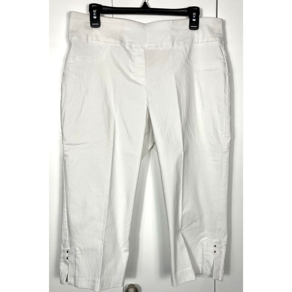 Hearts of Palm Womens Petite White Capris Size 14P